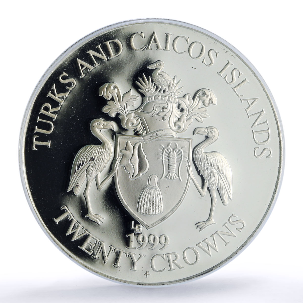 Turks and Caicos Islands 20 crowns Hummingbird Fauna PR 69 PCGS silver coin 1999