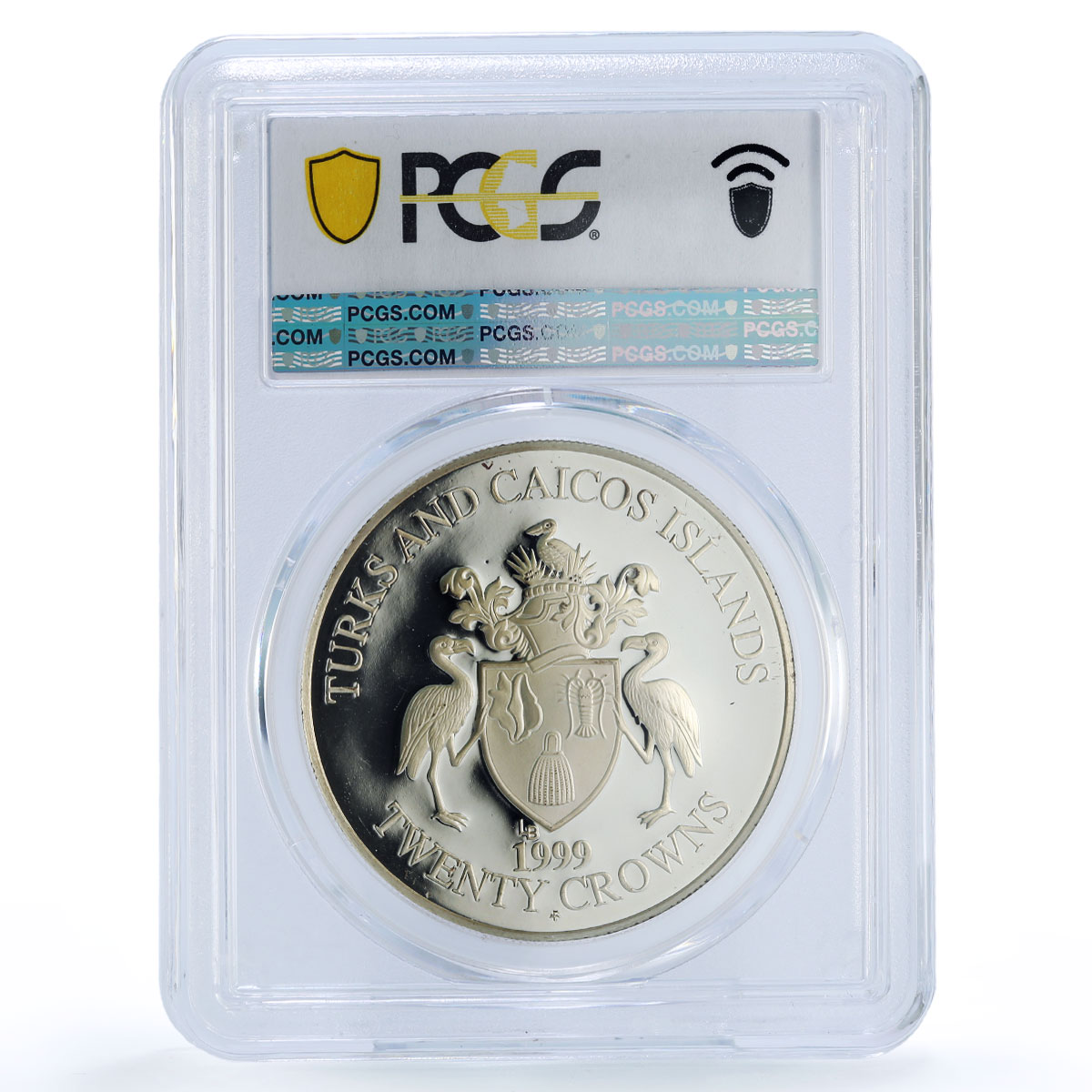 Turks and Caicos Islands 20 crowns Angler King Fish PR 67 PCGS silver coin 1999