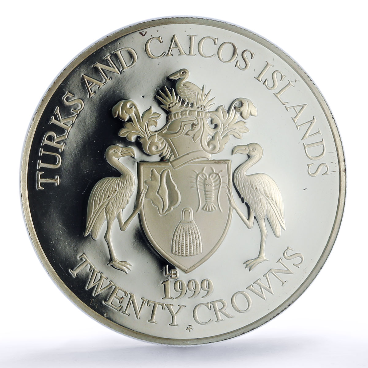 Turks and Caicos Islands 20 crowns Angler King Fish PR 67 PCGS silver coin 1999