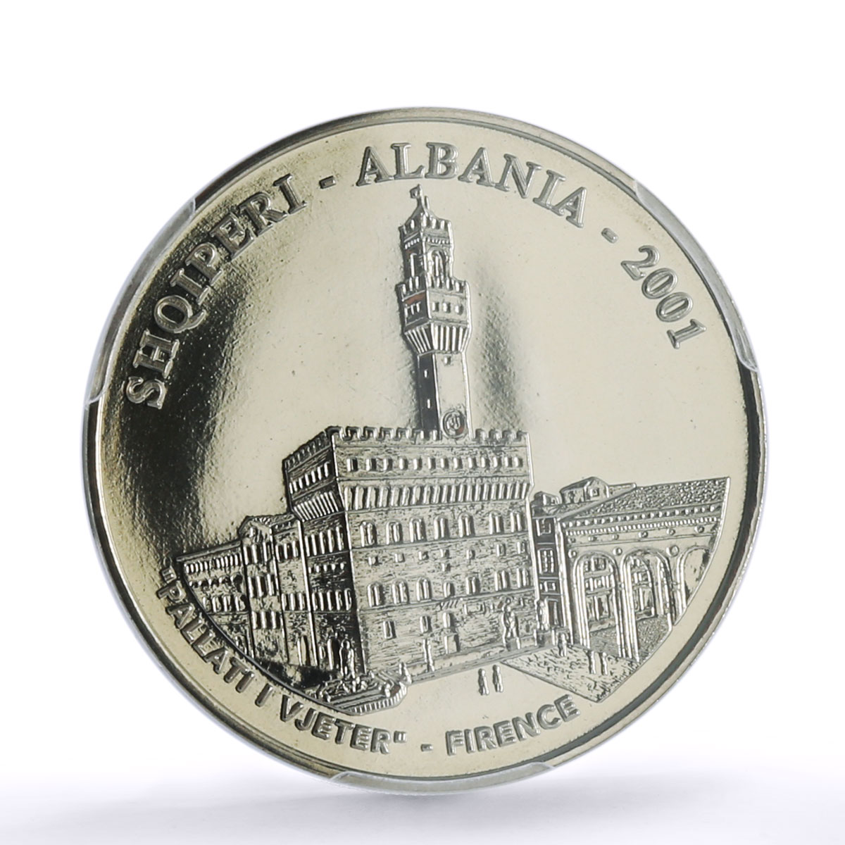 Albania 50 leke Michelangelo David Art Sculpture MS 69 PCGS CuNi coin 2001