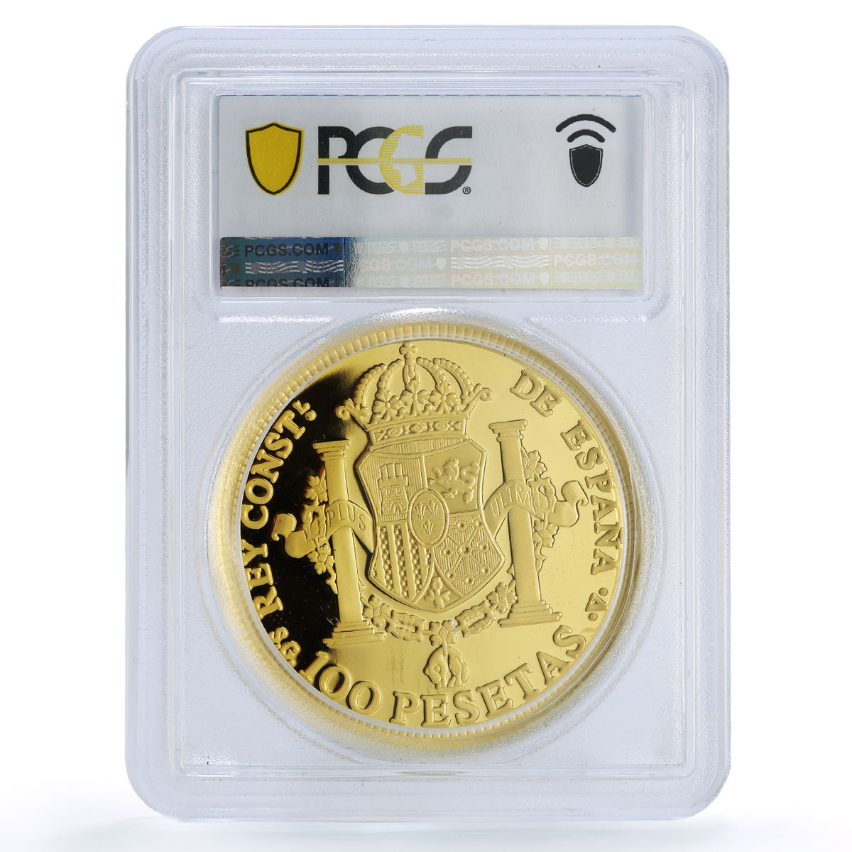 Spain Alfonso XII 100 Pesetas Restrike Replica 1897 SP 69 PCGS silver token 2020