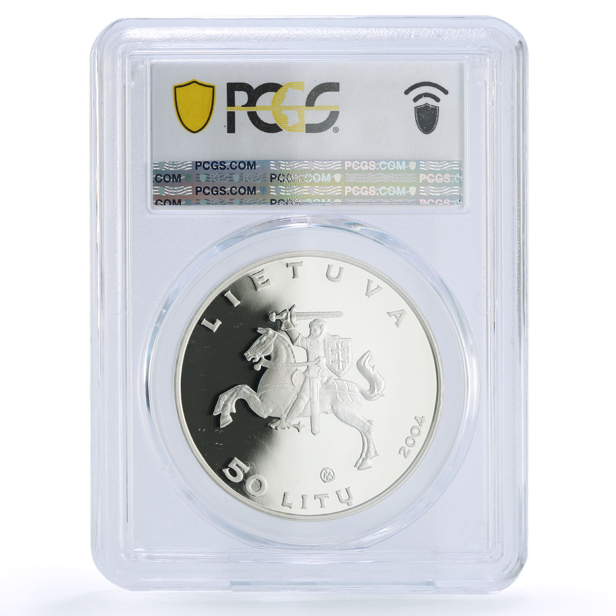 Lithuania 50 litu Curonian Spit Sand Dunes UNESCO PR 70 PCGS silver coin 2004