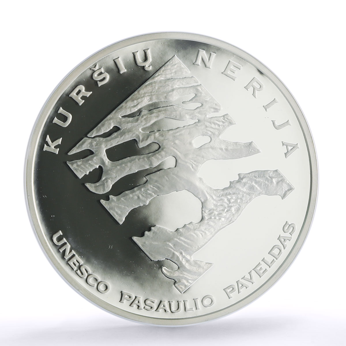 Lithuania 50 litu Curonian Spit Sand Dunes UNESCO PR 70 PCGS silver coin 2004