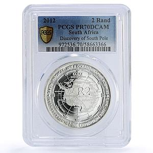 South Africa 2 rand Discovery South Pole Antarctica PR 70 PCGS silver coin 2012