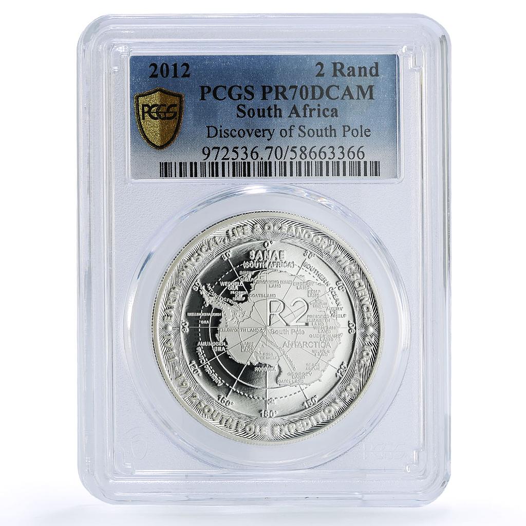 South Africa 2 rand Discovery South Pole Antarctica PR 70 PCGS silver coin 2012