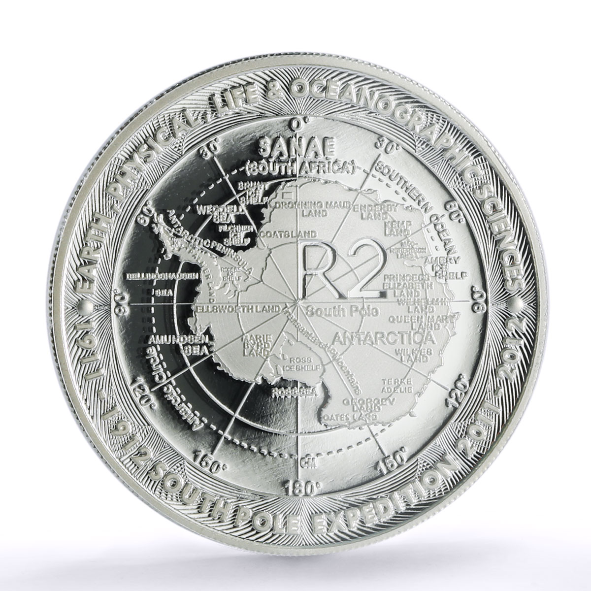South Africa 2 rand Discovery South Pole Antarctica PR 70 PCGS silver coin 2012