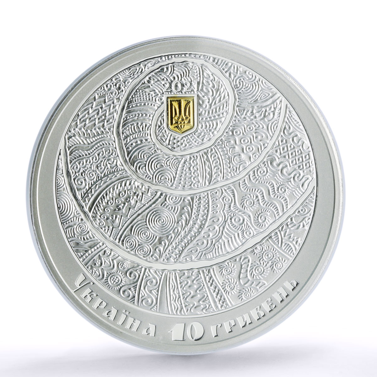 Ukraine 10 hryvnias Inheritance Gilt Traditions PR 70 PCGS silver coin 2021