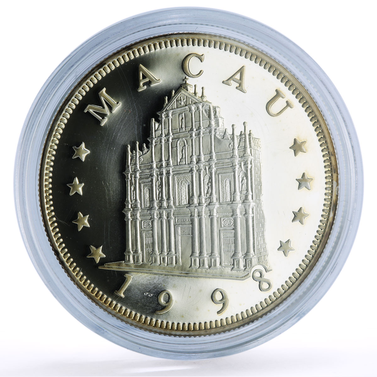 China Macau 100 patacas Year of the Tiger Lunar Calendar proof silver coin 1998