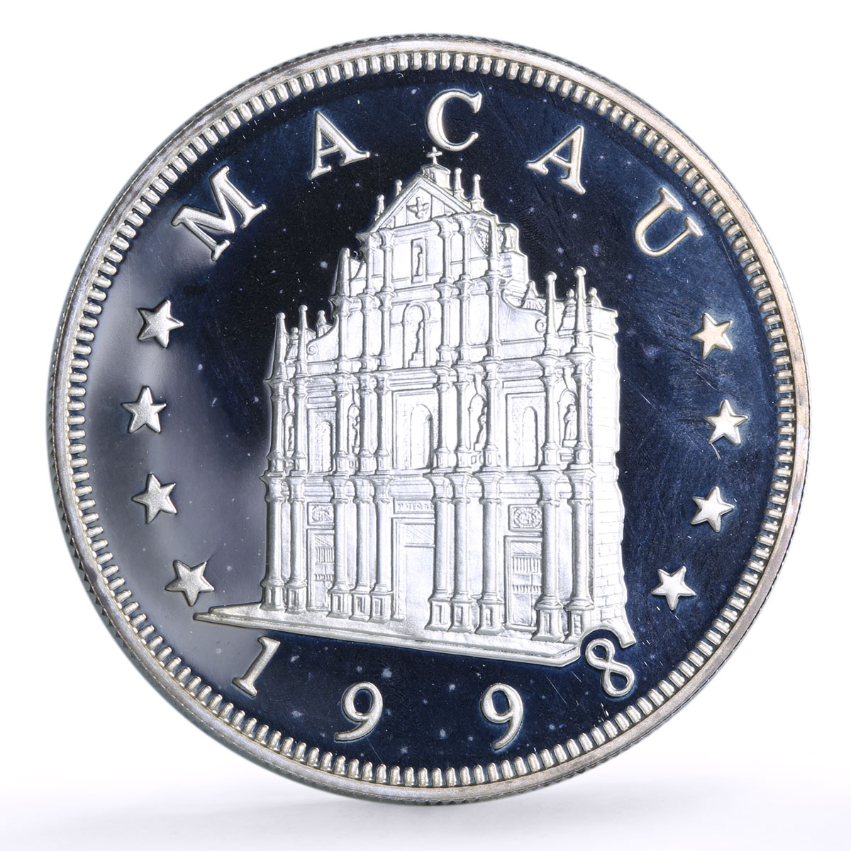 China Macau 100 patacas Year of the Tiger Lunar Calendar proof silver coin 1998