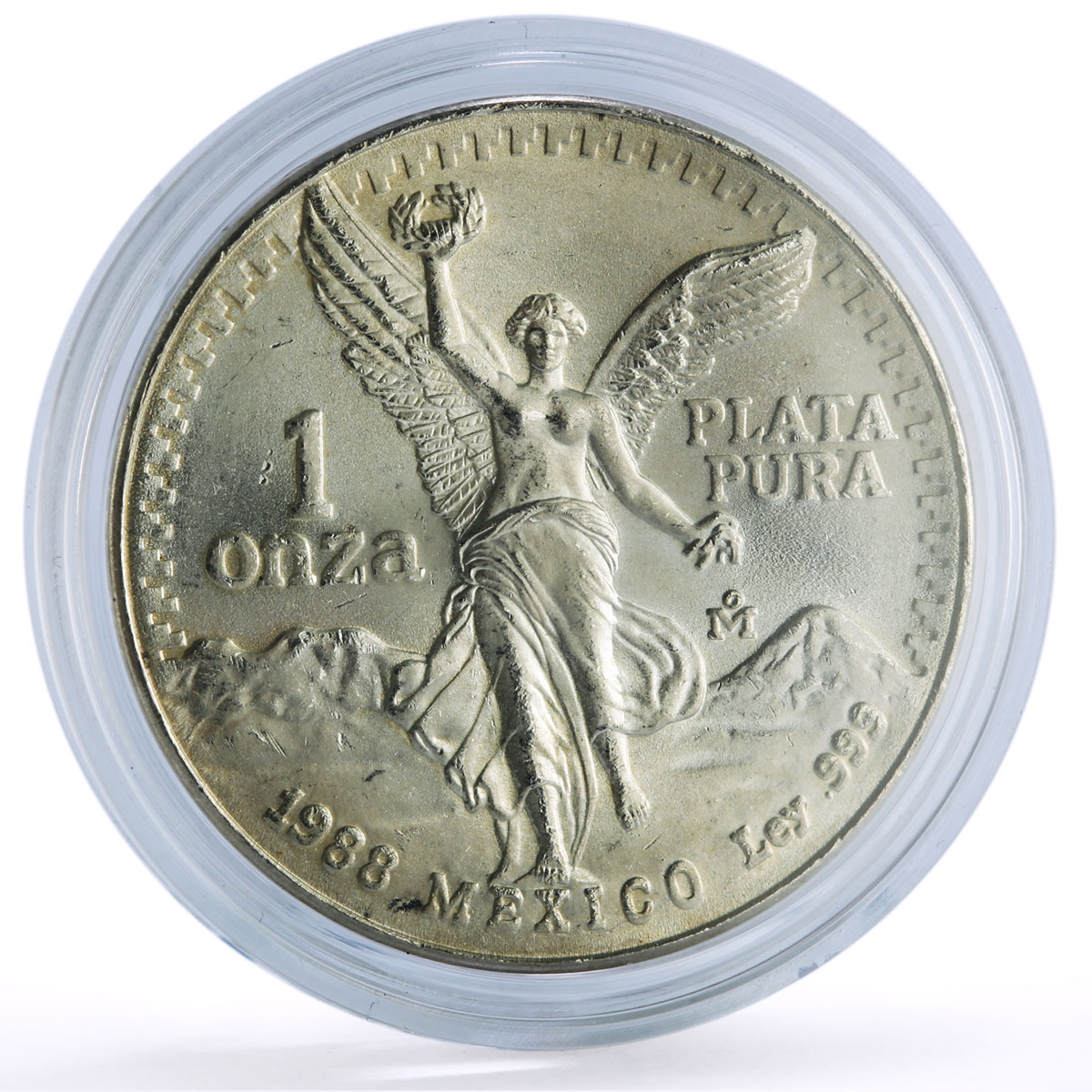Mexico 1 onza Libertad Angel of Independence silver coin 1988