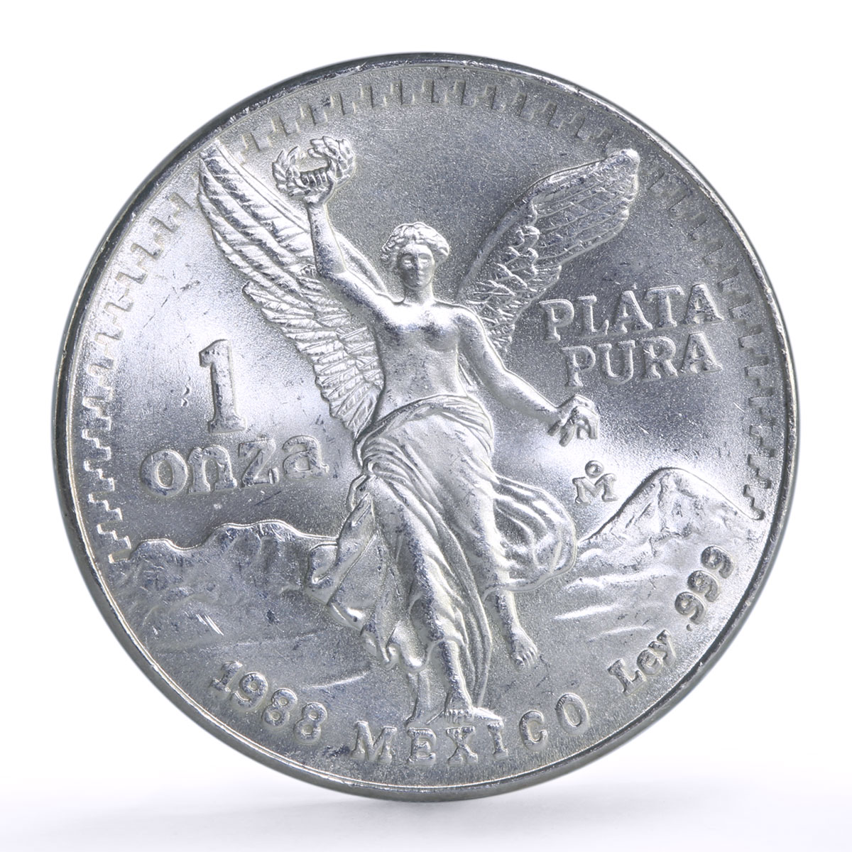 Mexico 1 onza Libertad Angel of Independence silver coin 1988
