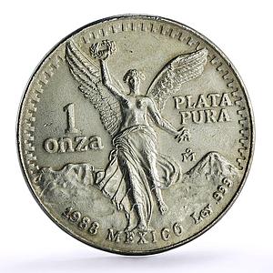 Mexico 1 onza Libertad Angel of Independence silver coin 1988