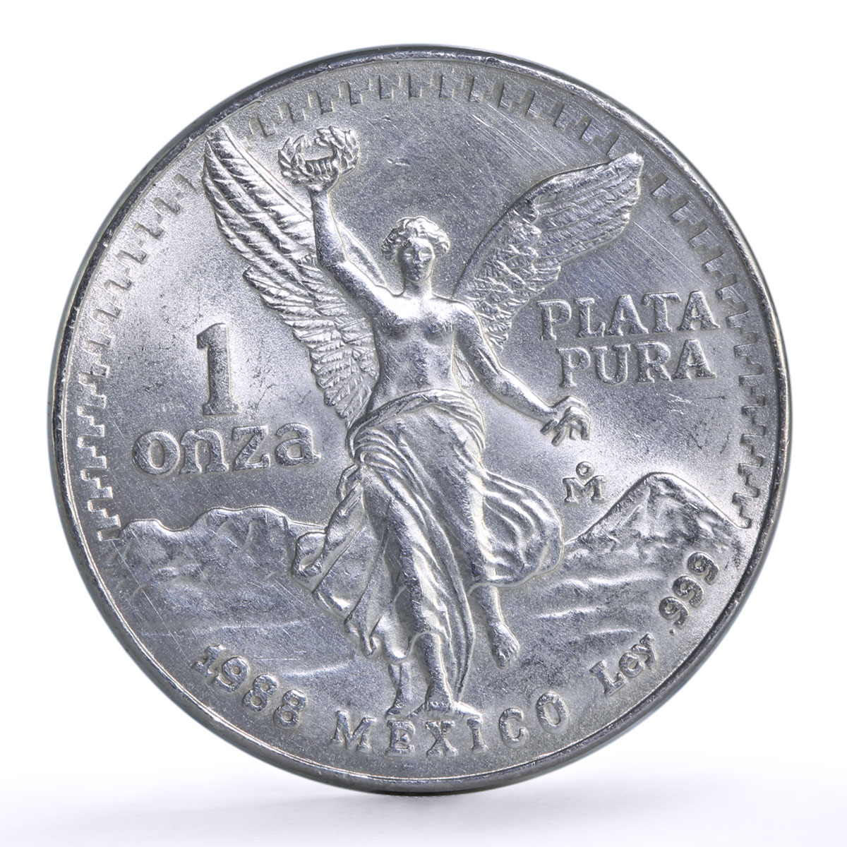 Mexico 1 onza Libertad Angel of Independence silver coin 1988