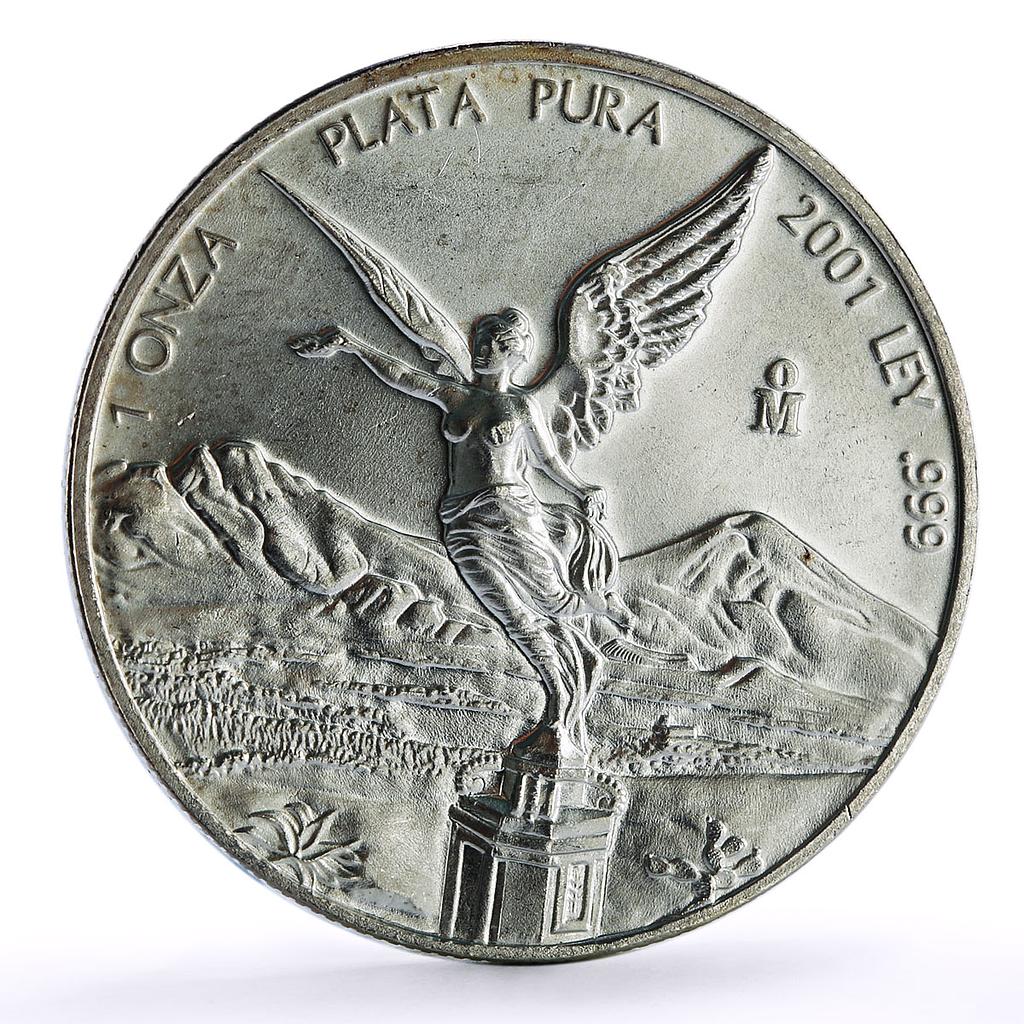 Mexico 1 onza Libertad Angel of Independence silver coin 2001