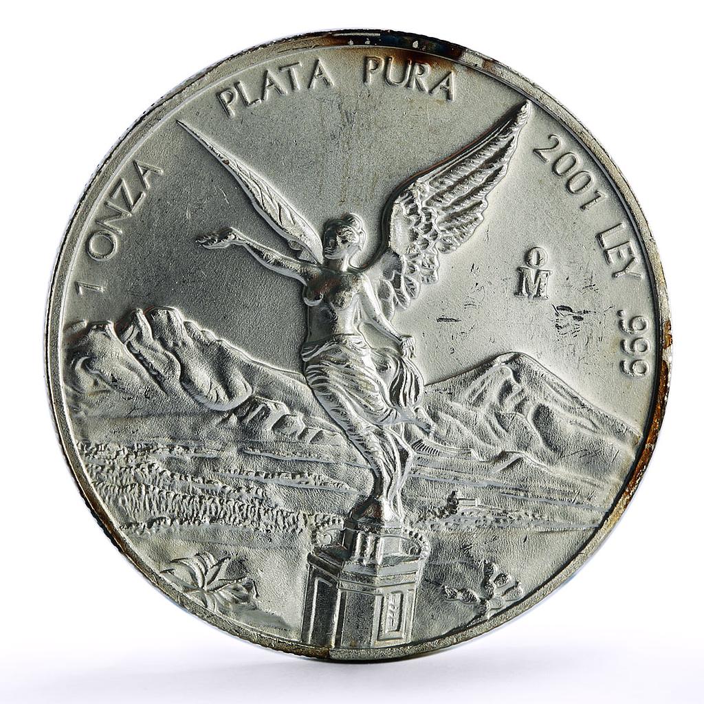 Mexico 1 onza Libertad Angel of Independence silver coin 2001