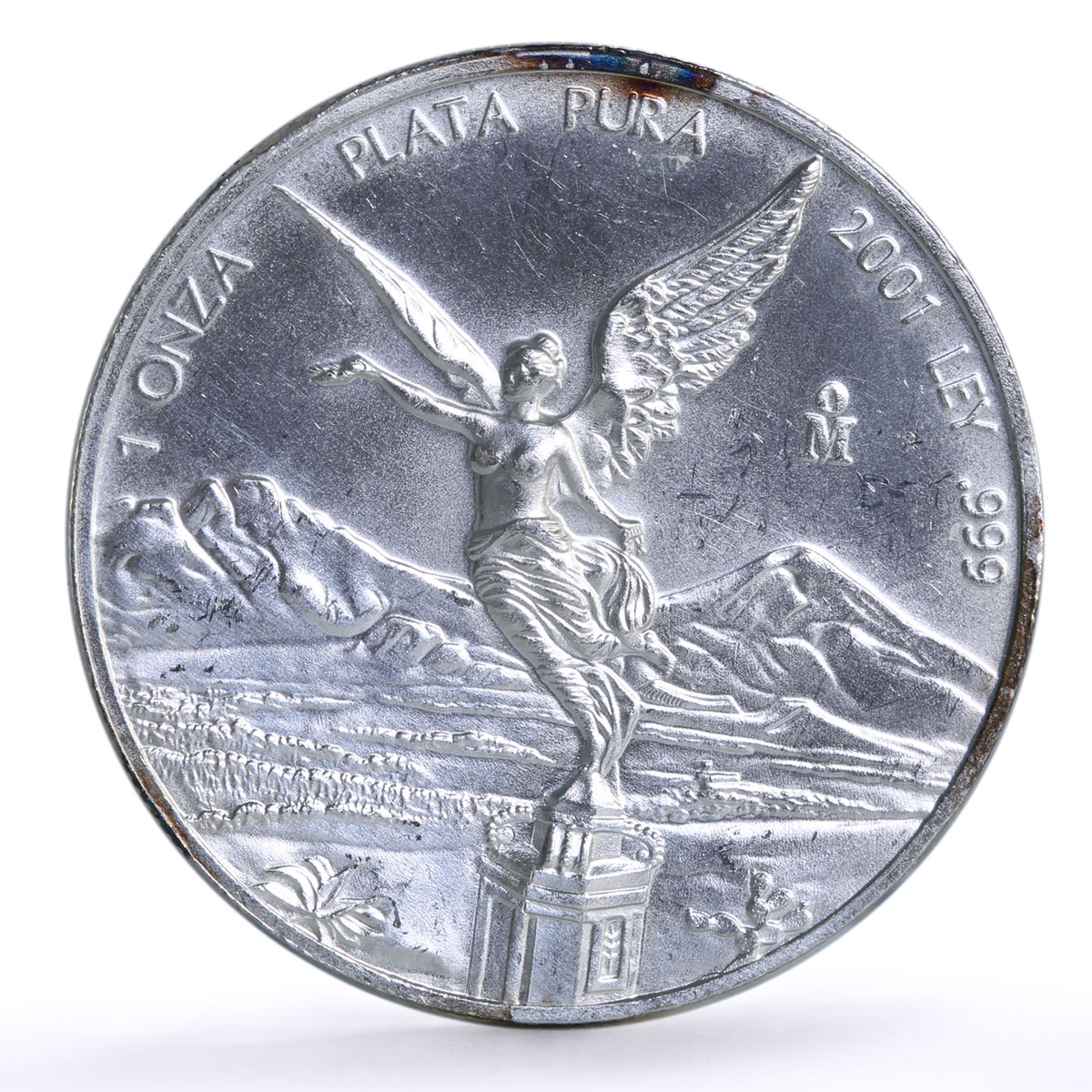Mexico 1 onza Libertad Angel of Independence silver coin 2001