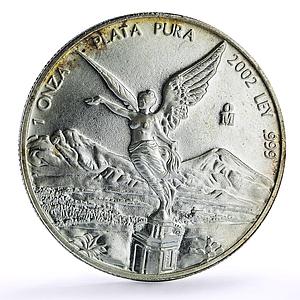 Mexico 1 onza Libertad Angel of Independence silver coin 2002