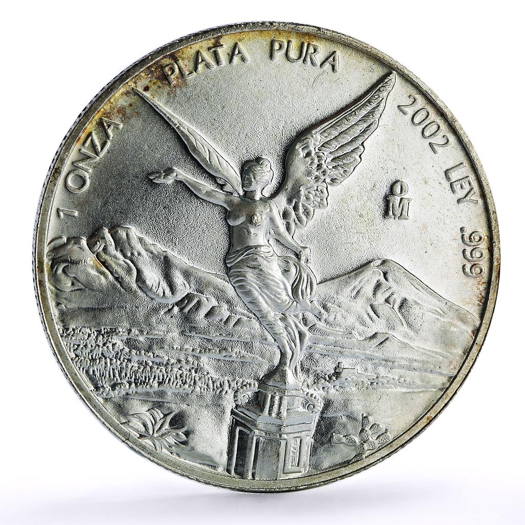 Mexico 1 onza Libertad Angel of Independence silver coin 2002