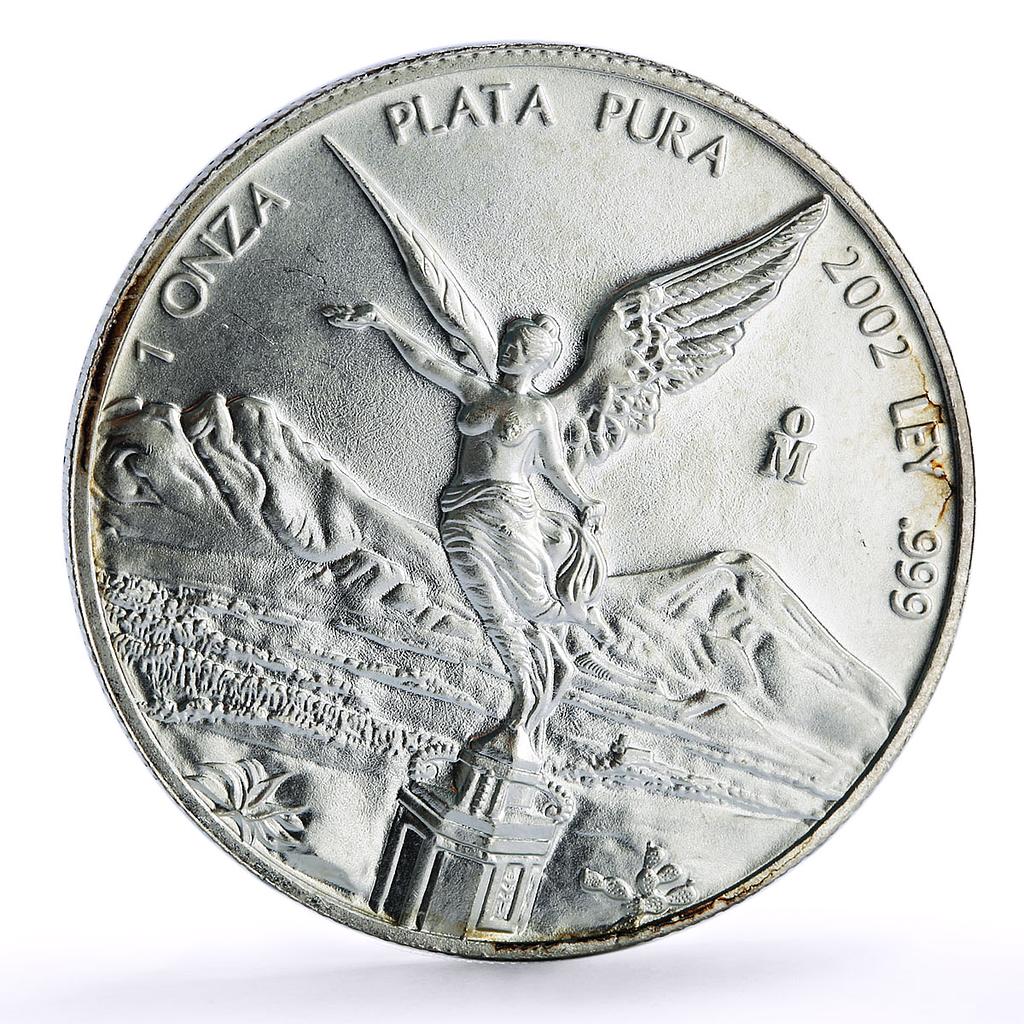 Mexico 1 onza Libertad Angel of Independence silver coin 2002
