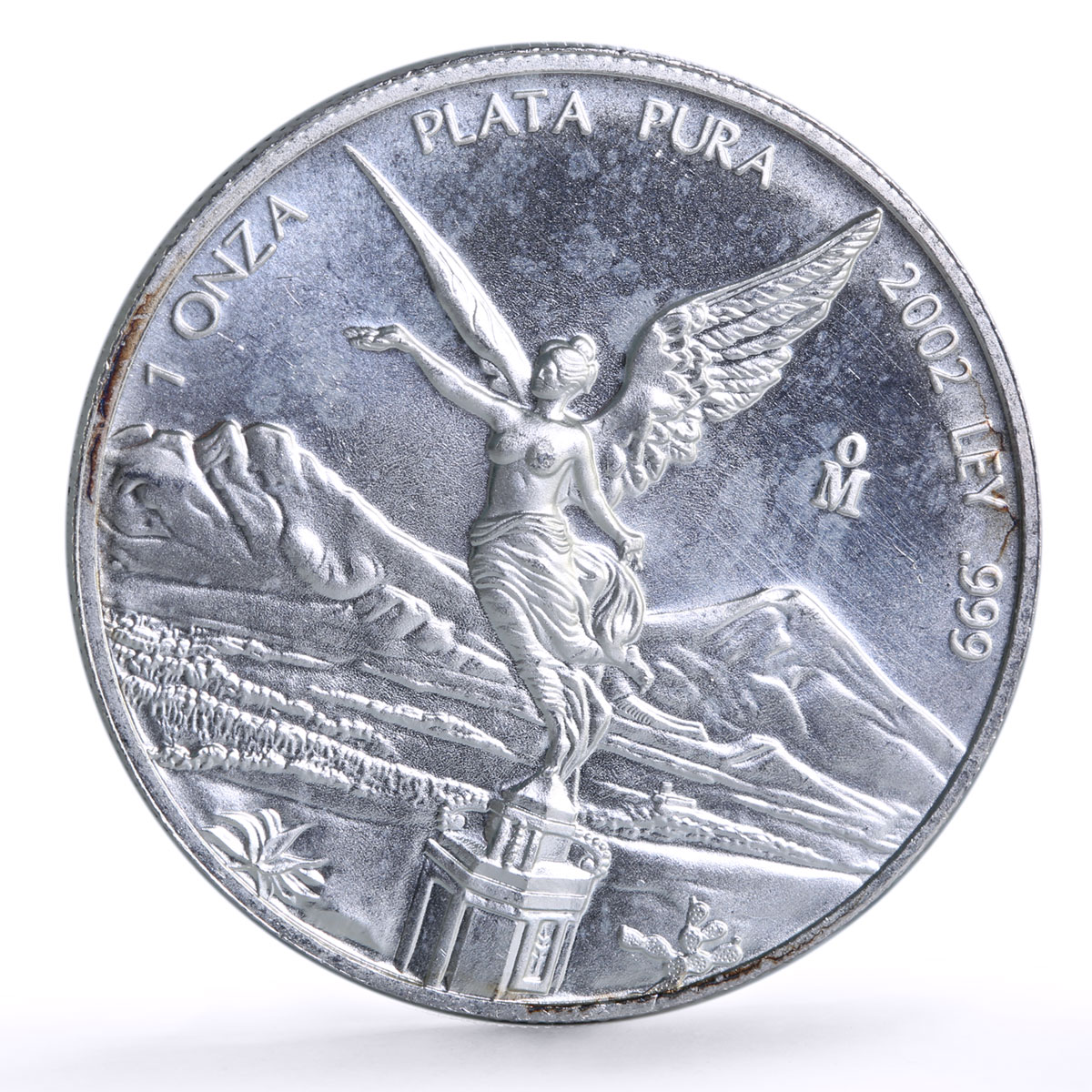 Mexico 1 onza Libertad Angel of Independence silver coin 2002