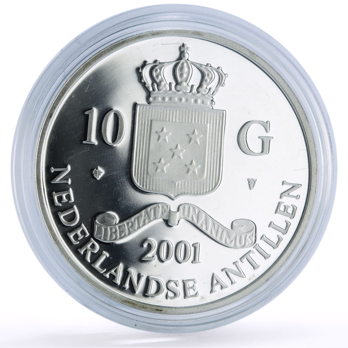 Netherlands 10 guldens John II Franc D Or A Cheval Gilt proof silver coin 2001