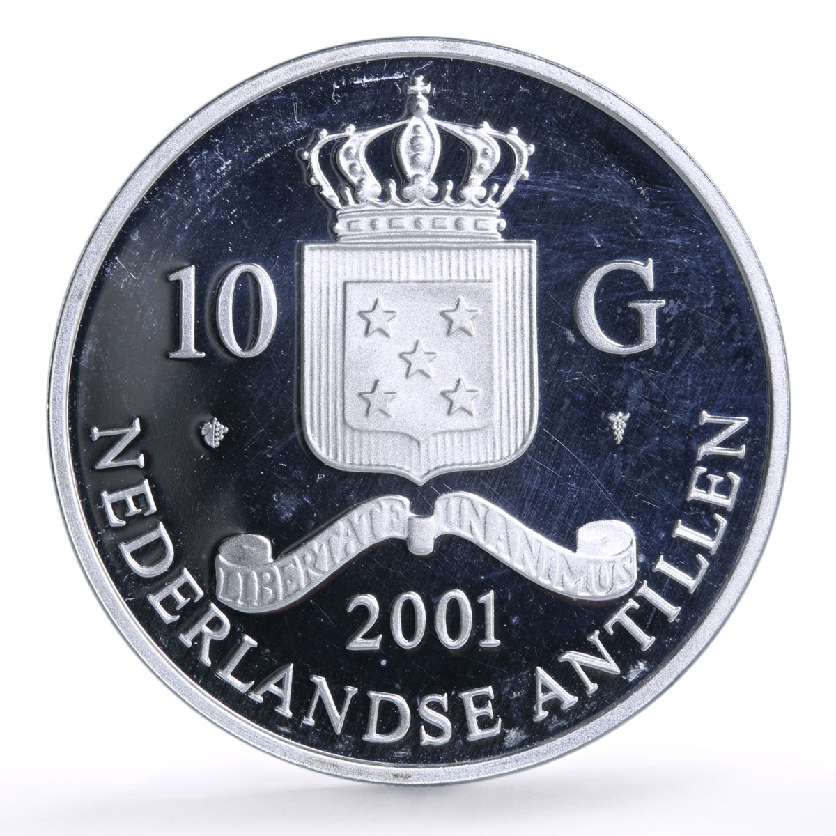 Netherlands 10 guldens John II Franc D Or A Cheval Gilt proof silver coin 2001