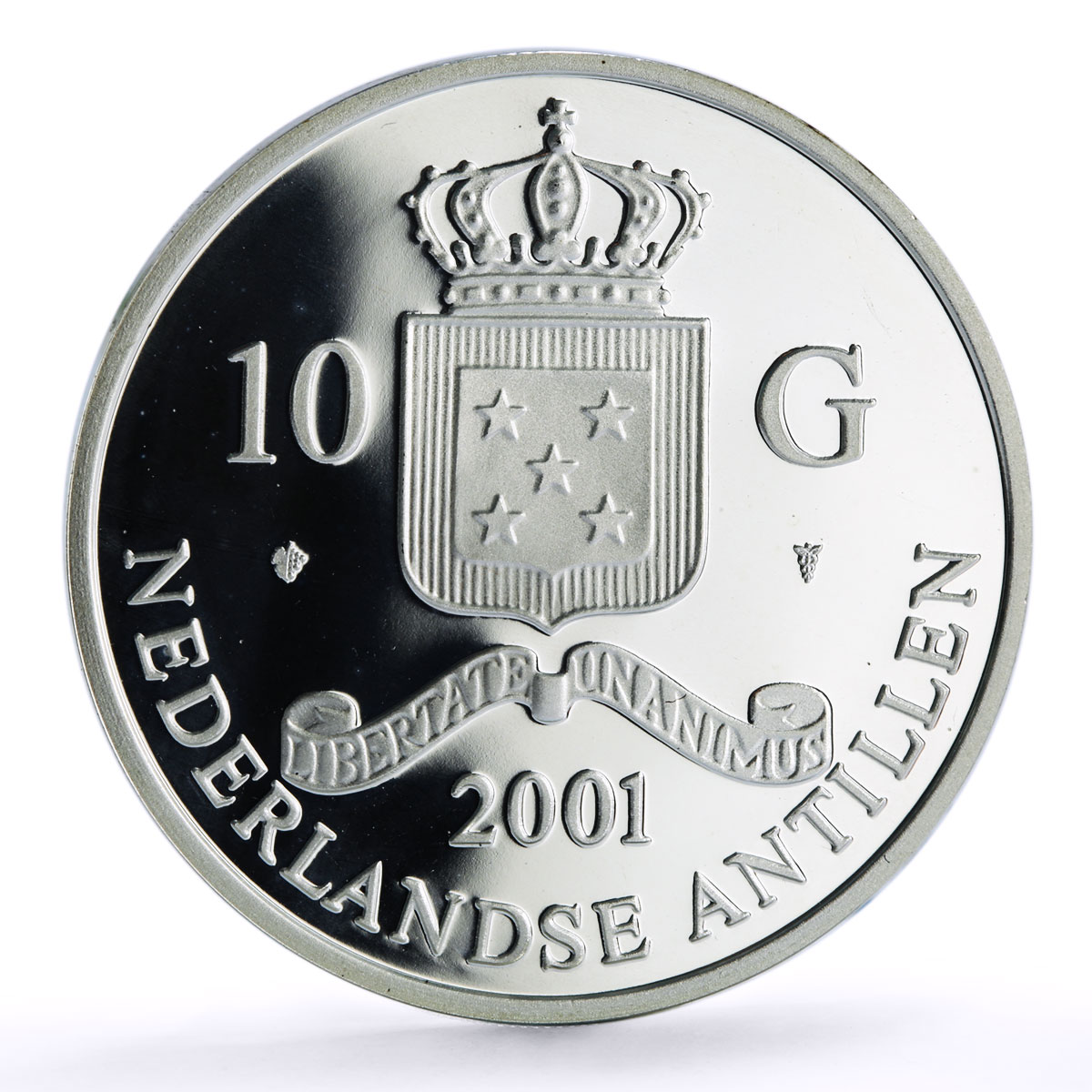 Netherlands 10 guldens Clovis I Tremissisfiorino D Oro proof silver coin 2001