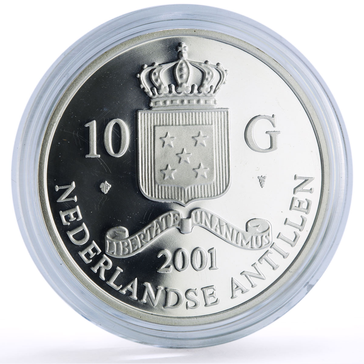 Netherlands 10 guldens Clovis I Tremissisfiorino D Oro proof silver coin 2001