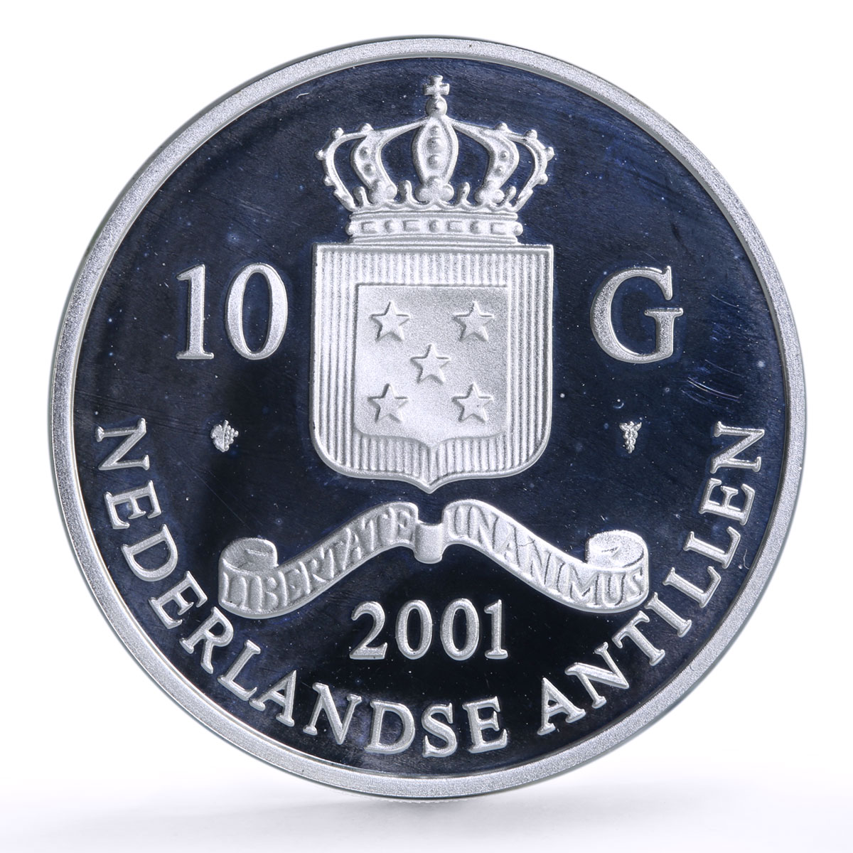 Netherlands 10 guldens Clovis I Tremissisfiorino D Oro proof silver coin 2001