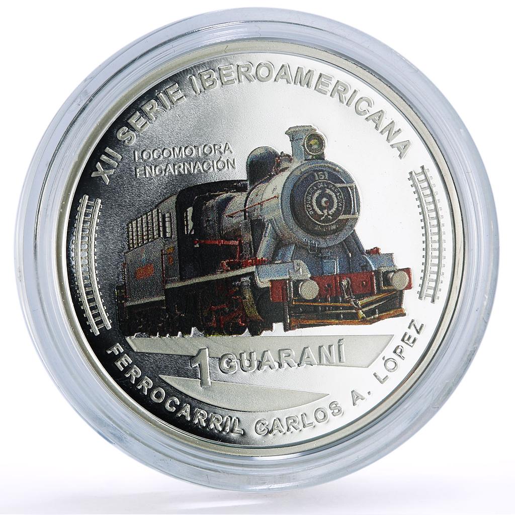 Paraguay 1 guarani Locomotive Encarnacion Ibero-American Trains silver coin 2020