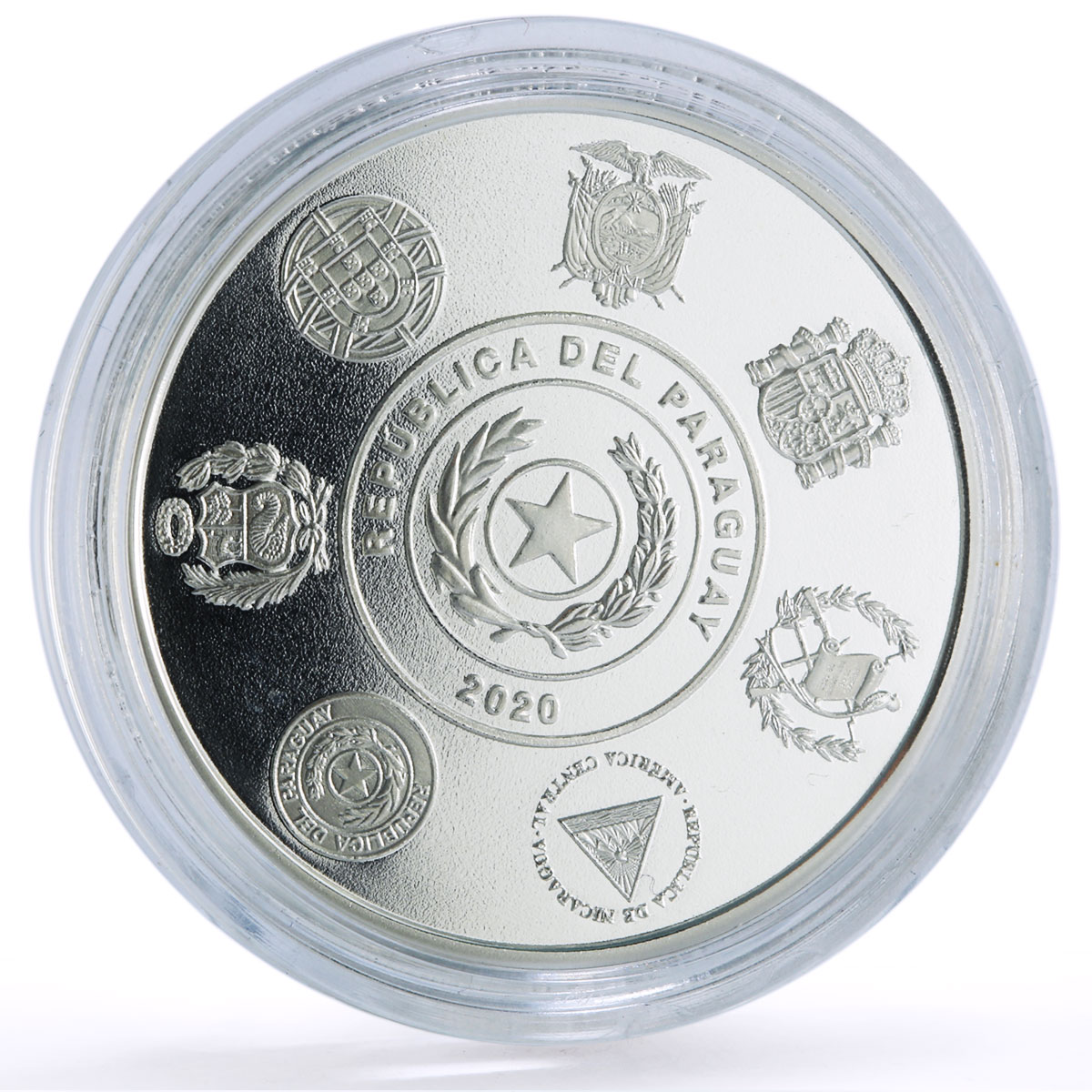 Paraguay 1 guarani Locomotive Encarnacion Ibero-American Trains silver coin 2020