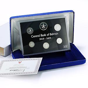 Bahrain 500 100 50 25 10 5 fils Set Republic Commemorative PR silver coins 2010