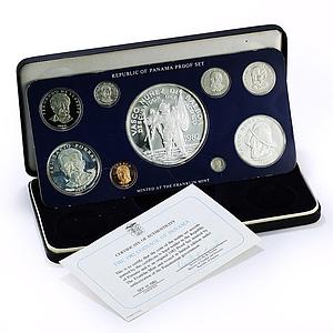 Panama Various Set Republic Balboa Pacific Discovery proof silver coins 1982