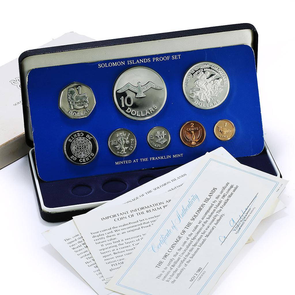 Solomon Islands Various Set Republic Guadacanal Battle silver coins 1982