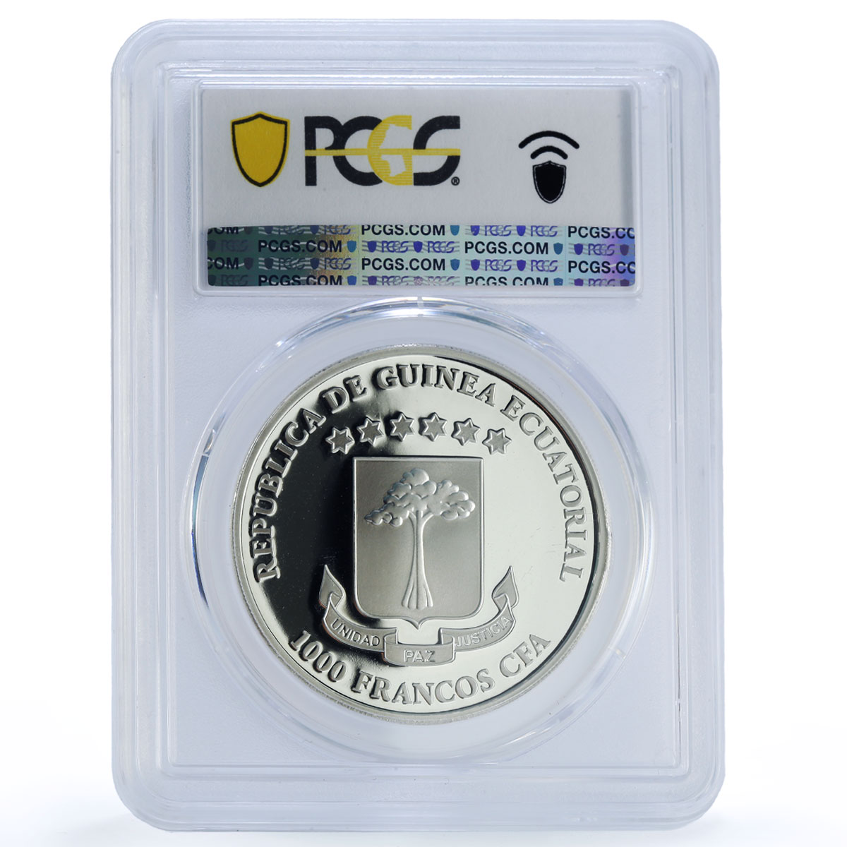 Eq. Guinea 1000 francs Graphium Policenes Butterfly PR 69 PCGS silver coin 2015