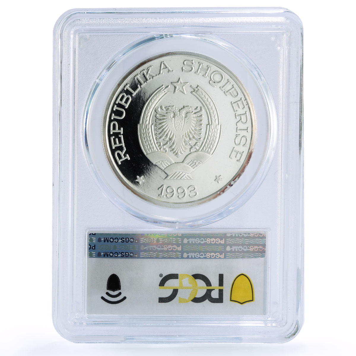 Albania 20 ecu Galleon Ship Clipper Seafaring X#1 PR68 PCGS silver coin 1993