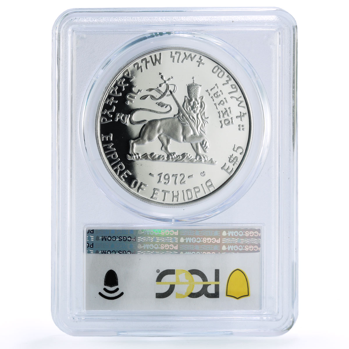 Ethiopia 5 dollars Emperor Theodros II History PR70 PCGS silver coin 1972 NI