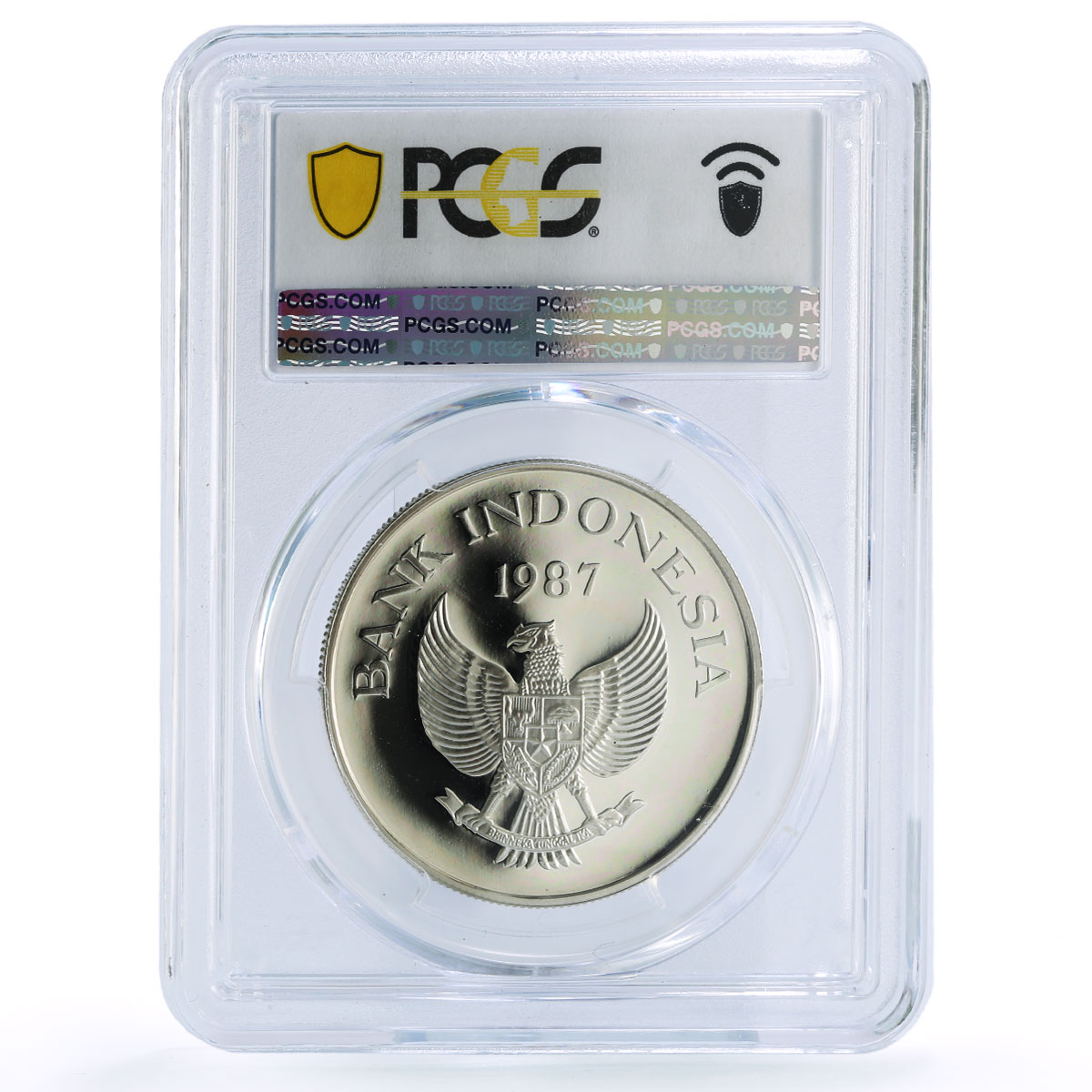 Indonesia 10000 rupiah Pig Boar Conservation Fauna PR67 PCGS silver coin 1987