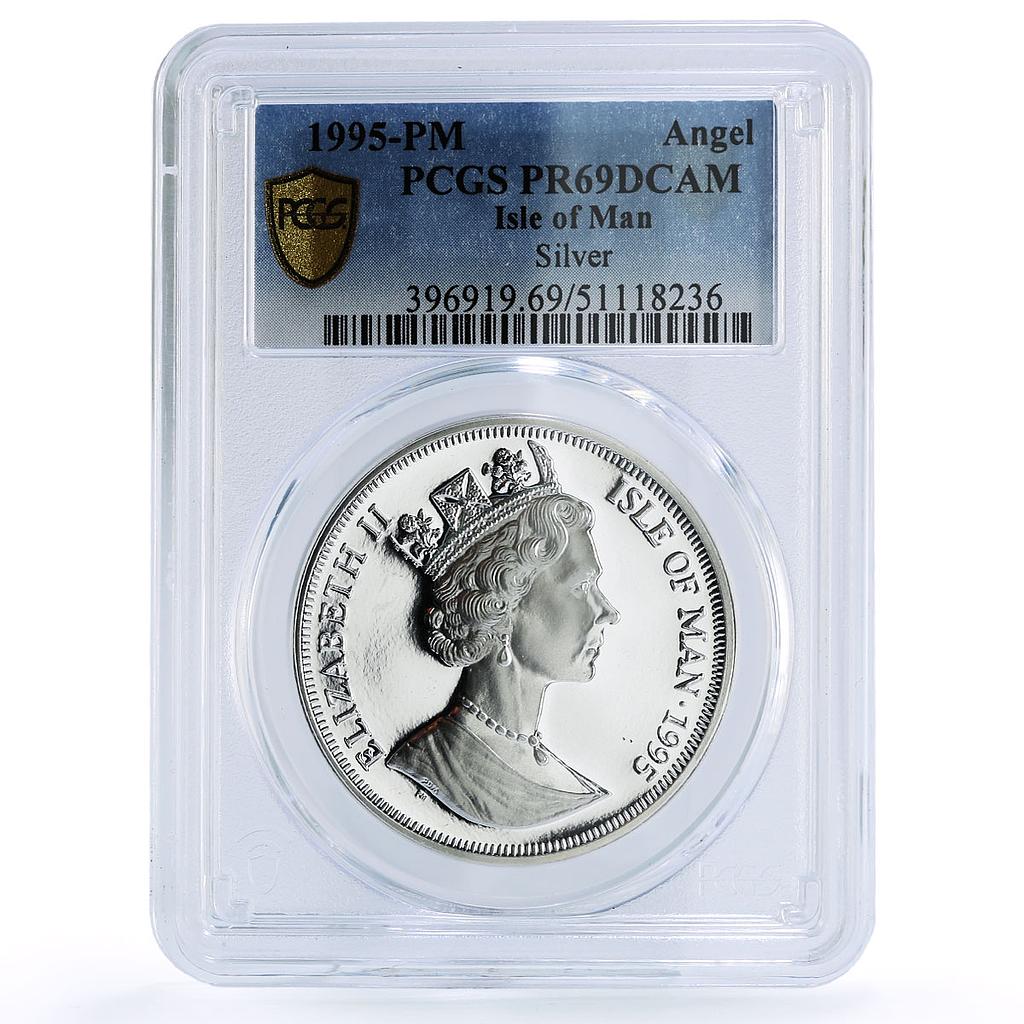 Isle of Man 1 oz Angel Archangel Michael Dragon PR69 PCGS silver coin 1995
