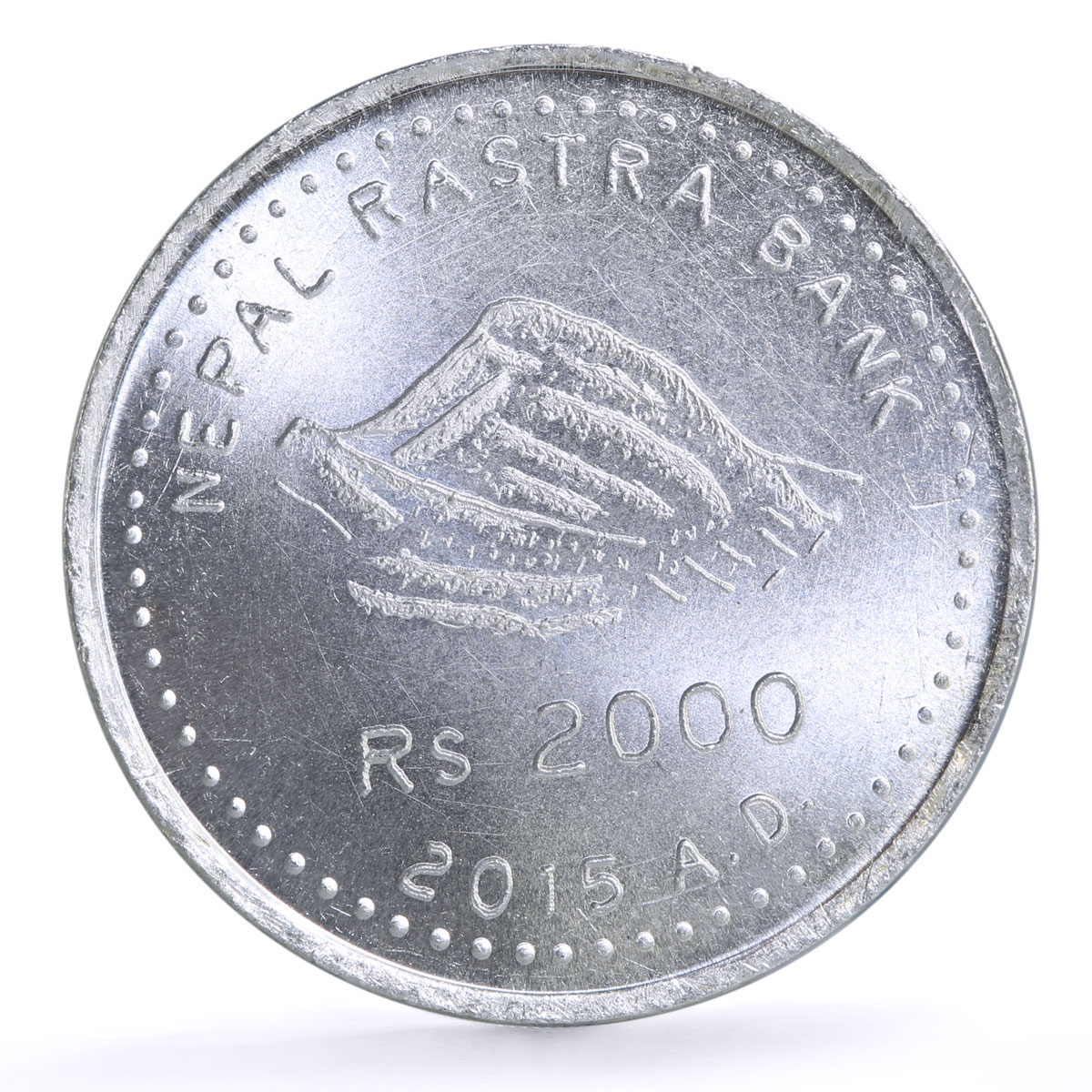 Nepal 2000 rupees New Constitution NRB Rastra Bank  silver coin 2015