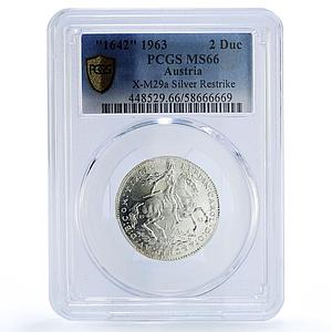 Austria 2 ducat Ferdinand Karl 1642 Restrike X#M29a MS 66 PCGS silver coin 1963
