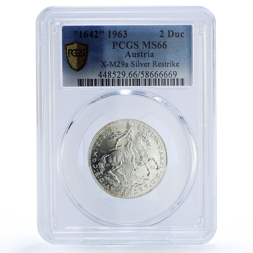 Austria 2 ducat Ferdinand Karl 1642 Restrike X#M29a MS 66 PCGS silver coin 1963