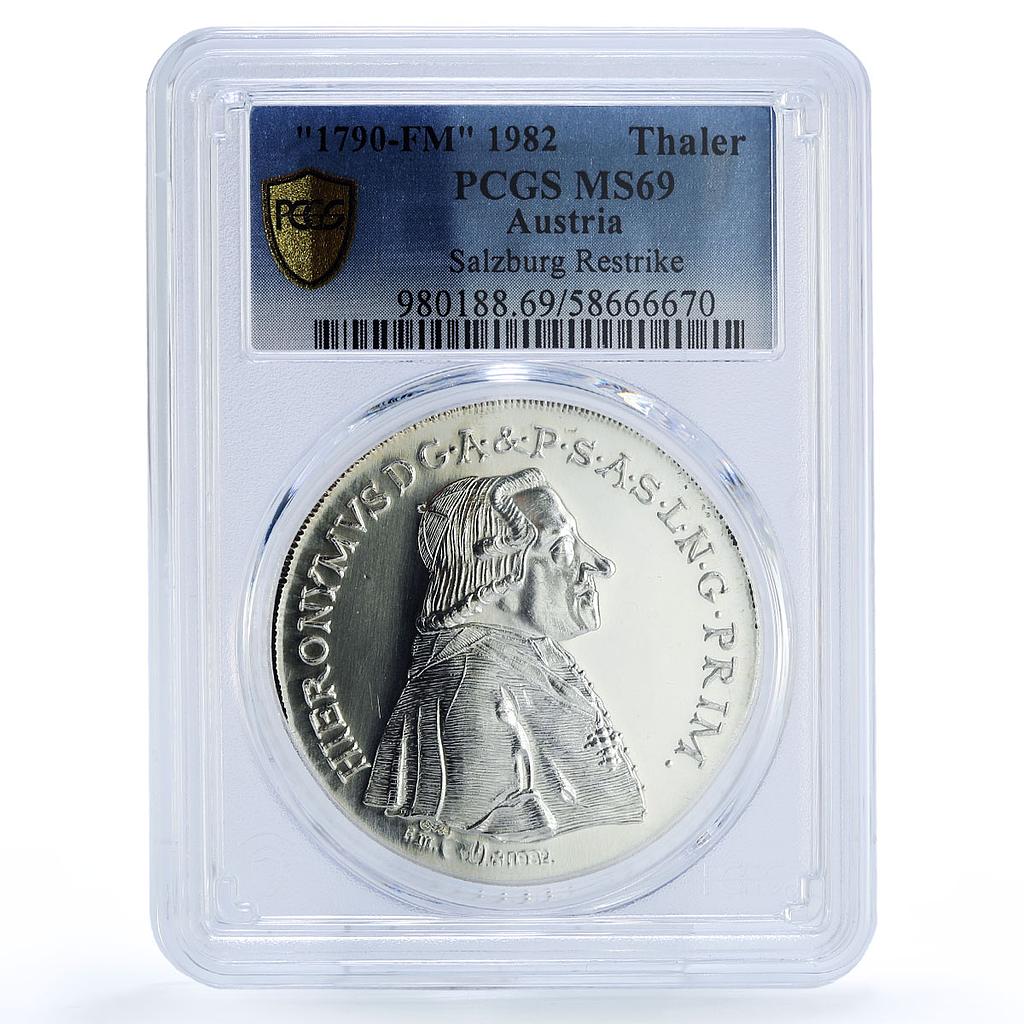Austria Salzburg 1 thaler Colloredo 1790 Restrike MS 69 PCGS silver coin 1982