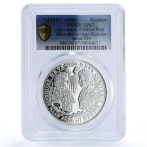 Germany Bavaria 1 gulden Marriage 1685 Restrike SP 67 PCGS silver coin 1996