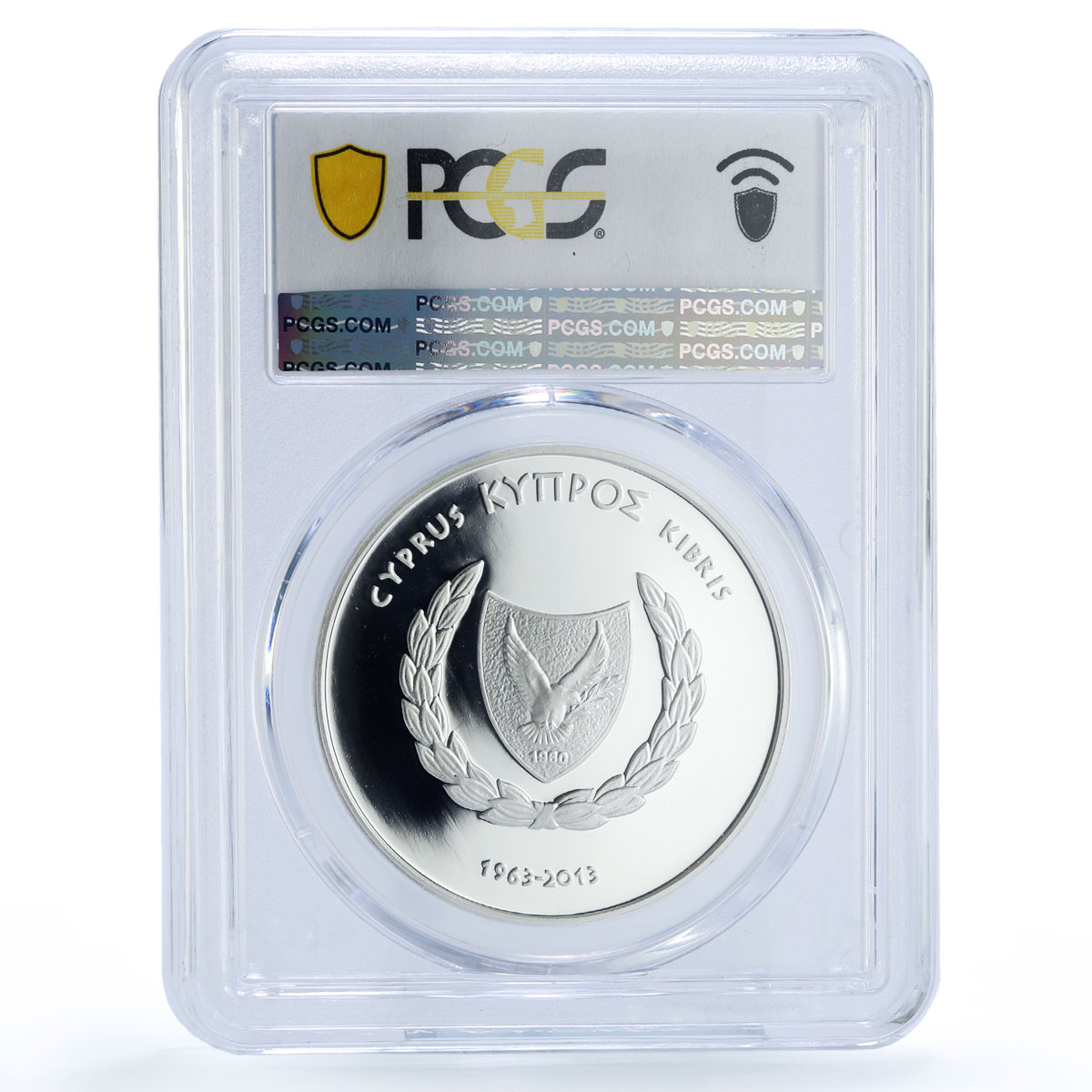 Cyprus 5 euro Central Bank 50th Anniversary KM-99 PR 70 PCGS silver coin 2013