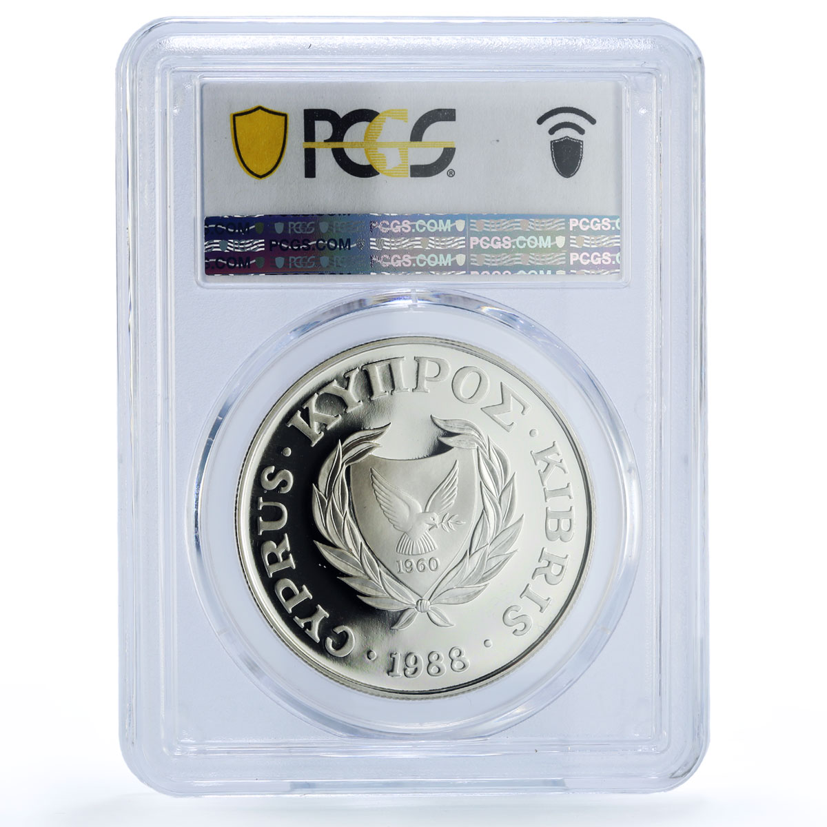 Cyprus 1 pound Seoul Summer Olympic Games KM-64a PR 70 PCGS silver coin 1988