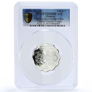 Monaco Monte Carlo Casino Fantasy Token 100 Fr. PR 69 PCGS silver 1986 - 1988 FM