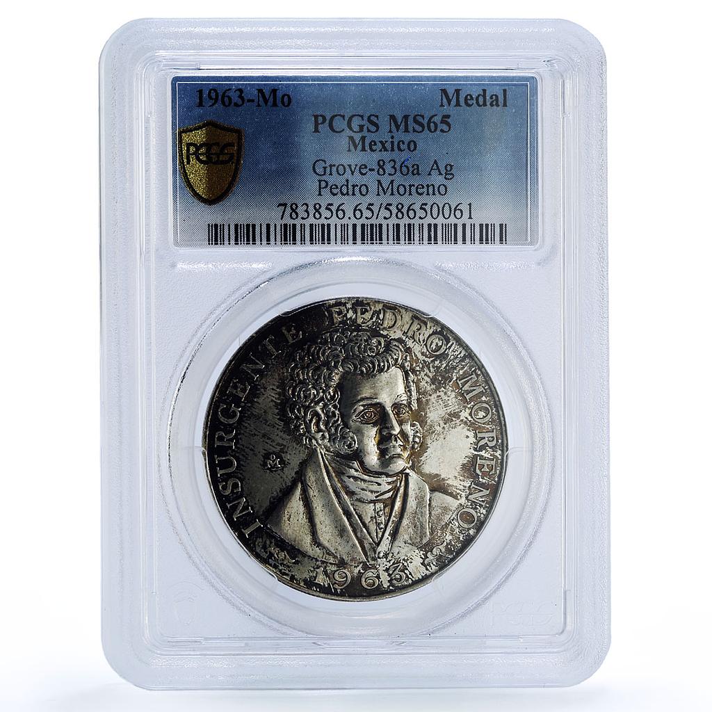 Mexico Insurgent Pedro Moreno Grove-836a History MS 65 PCGS silver medal 1963