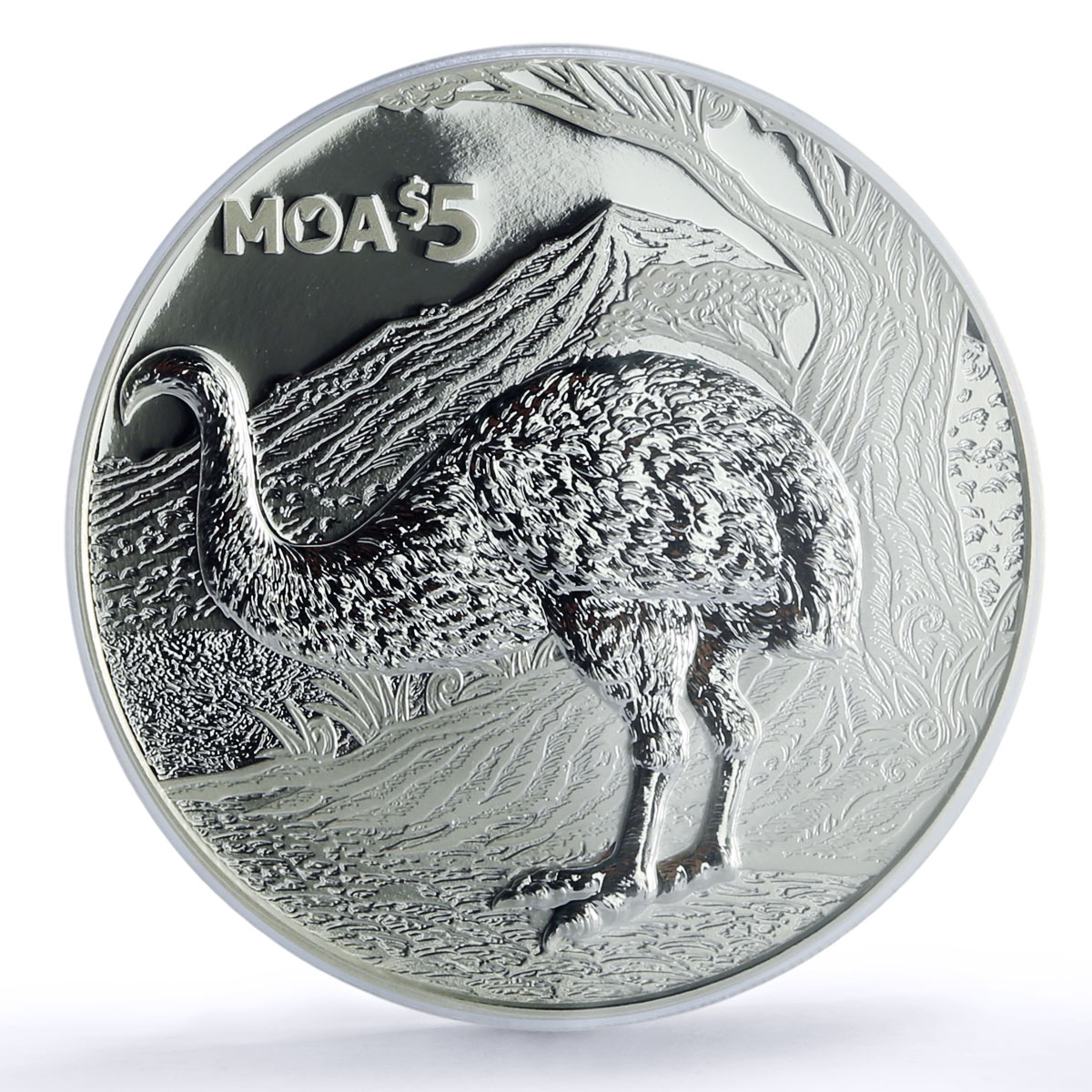 New Zealand 5 dollars Moa Annual Wildlife Bird Fauna PR 70 PCGS silver coin 2018