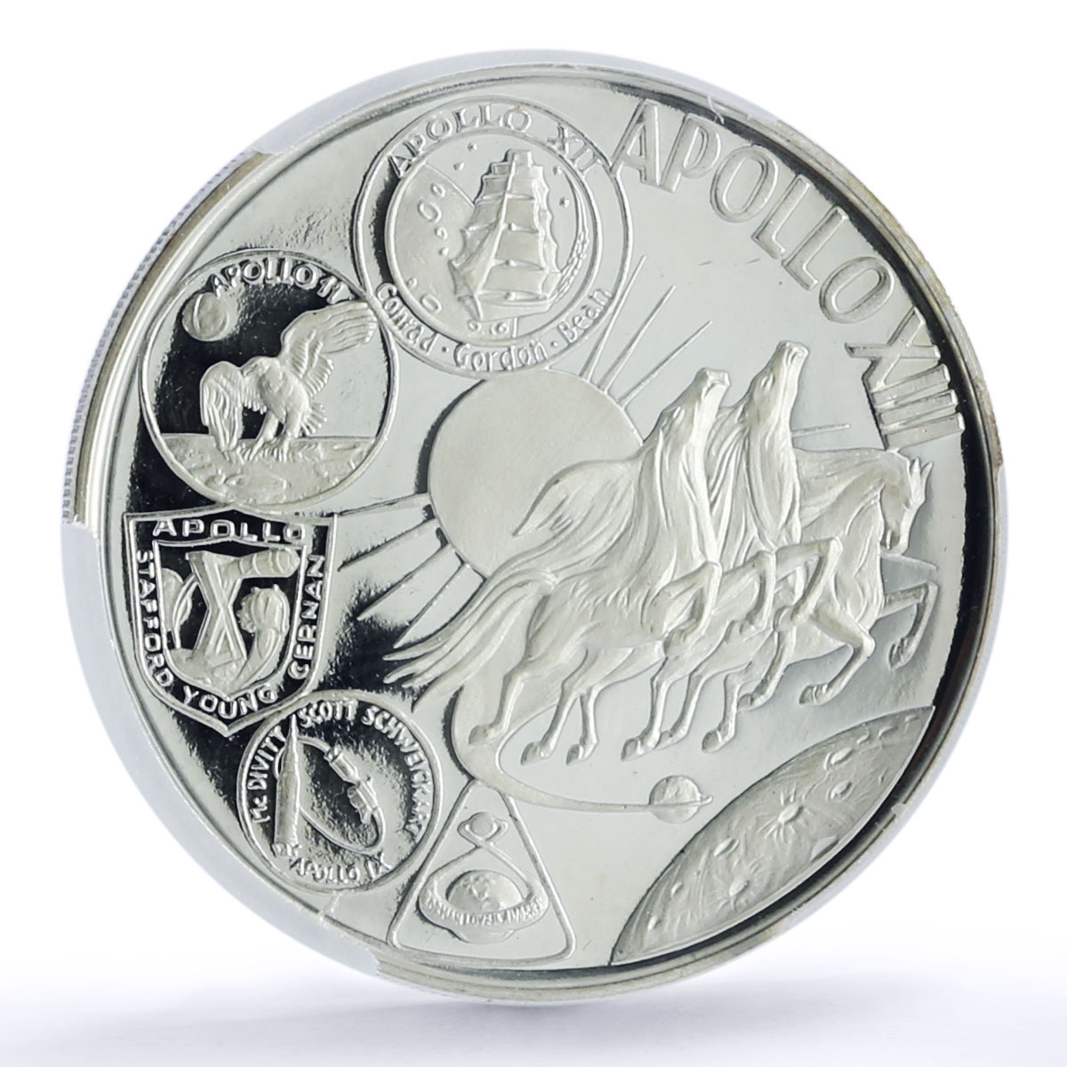 Fujairah 10 riyals Apollo 13 Moon Landing Space PR 68 PCGS silver coin 1970